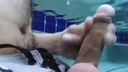 cumming in pool