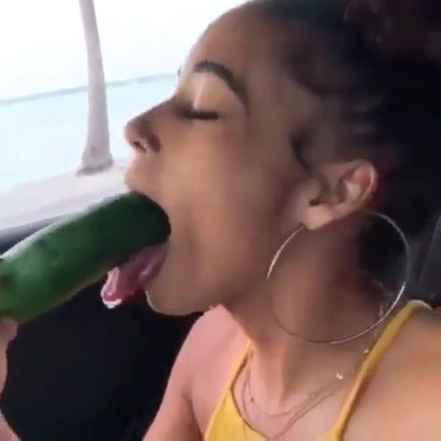 Deep Throat Cucumber ebony cumshots