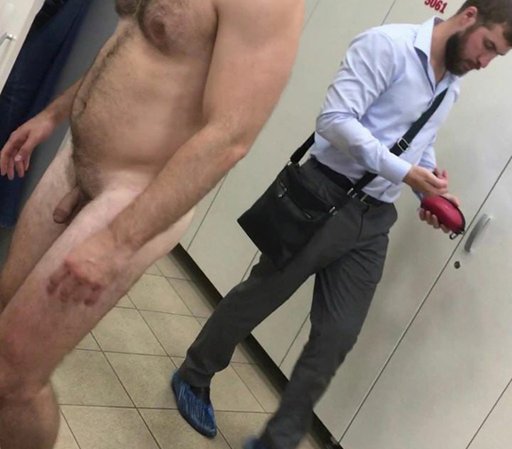 Nude Men Locker Room ass slip